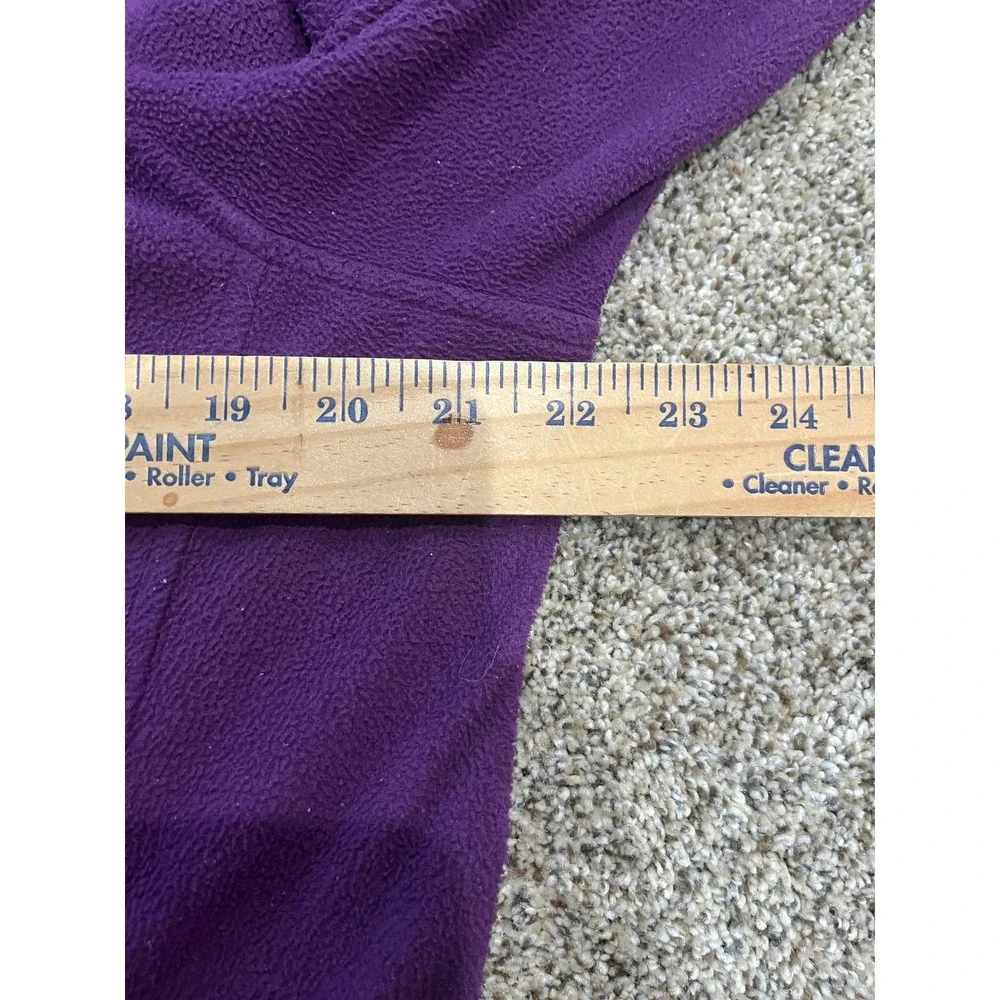 Lands End Womens XL Full Zip Fleece Jacket Purple Mock Neck Soft Warm Coat - Picture 5 of 8